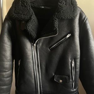 COPY - ZARA Faux Sherpa Moto Jacket